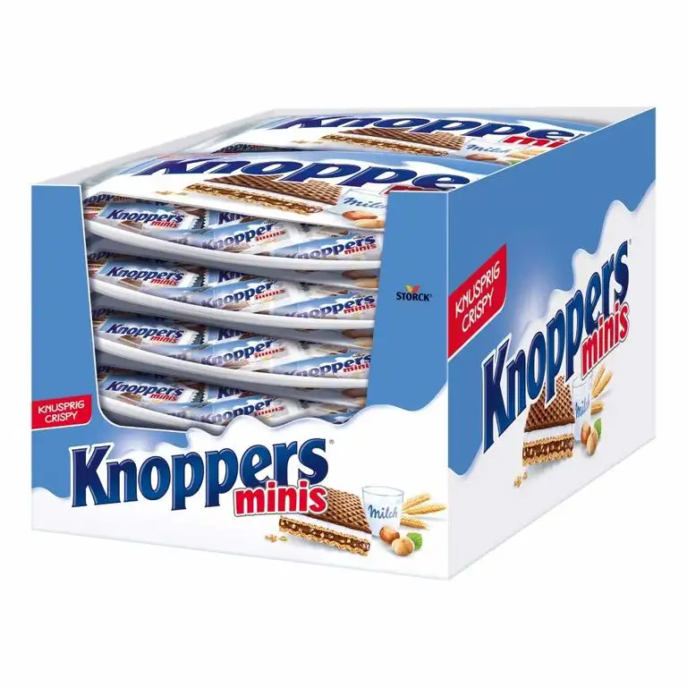 Knoppers, das Frühstückchen – und alles ist drin! Knoppers Minis – 4er Pack (4 x 200g Beutel)
