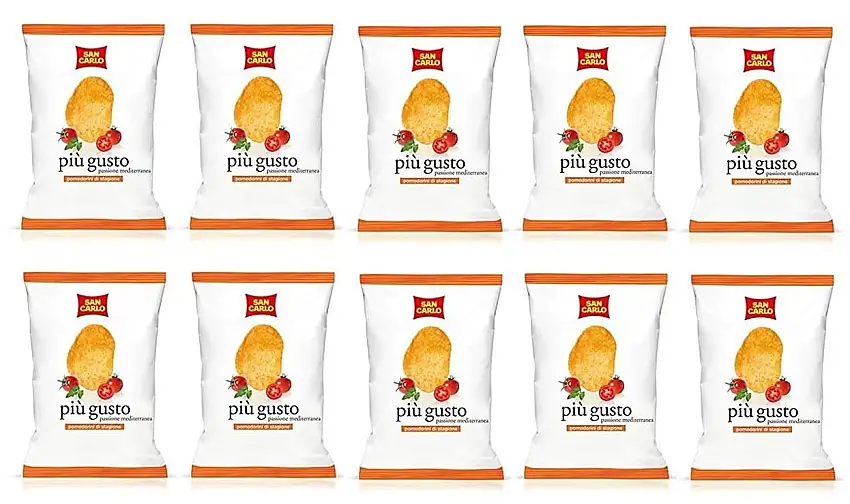 10x San Carlo più gusto Passione mediterranea Chips Kartoffelchips gesalzen 50g