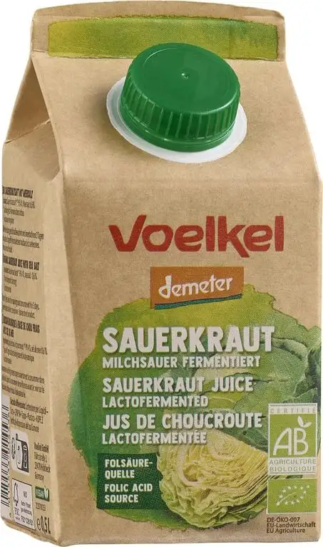 Voelkel Bio Sauerkrautsaft - Direktsaft, milchsauer vergoren (6 x 500 ml)