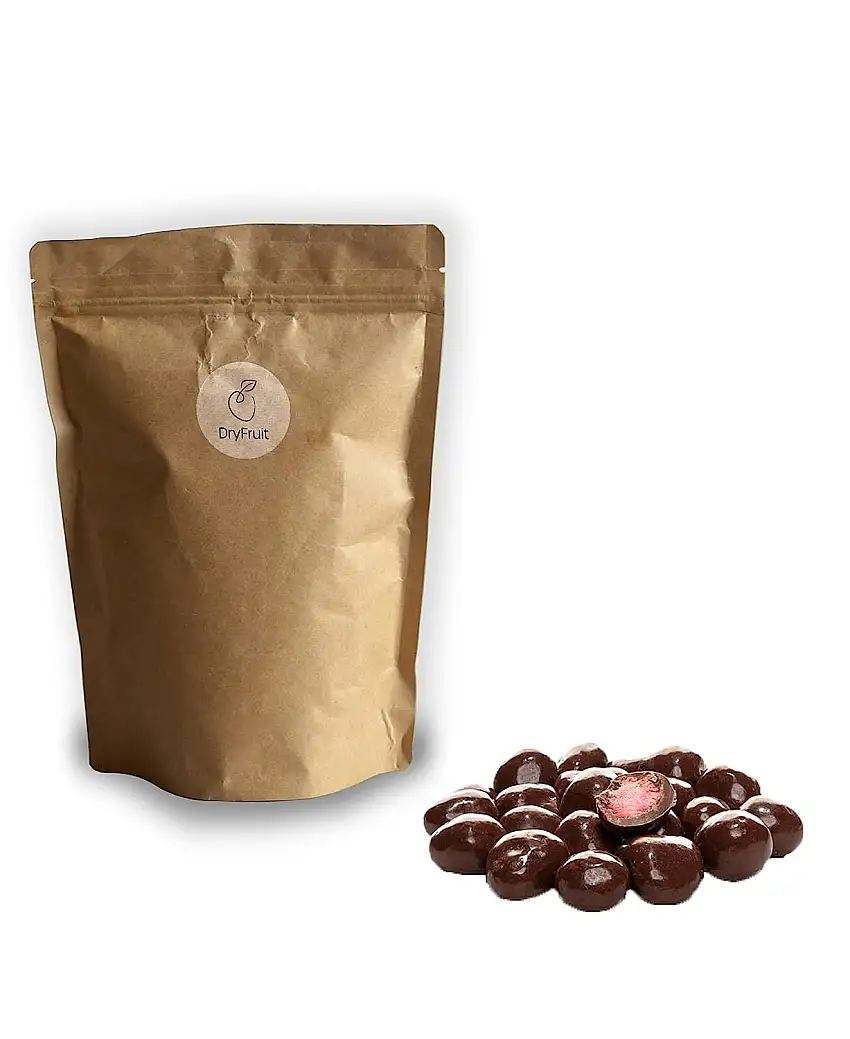 Dry-Fruit - Erdbeeren gefriergetrocknet in Vollmilch Schokolade | Schokolierte Erdbeeren | knackig, aromatisch und fruchtig | Schoko Erdbeeren | schokolierte Früchte | 500g
