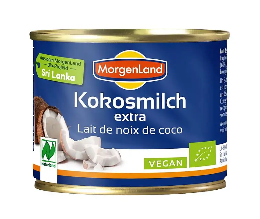 Morgenland Kokosmilch 22% Fett = 60% Kokosnussanteil 200ml Bio Kokos, 6er Pack (6 x 200 g)
