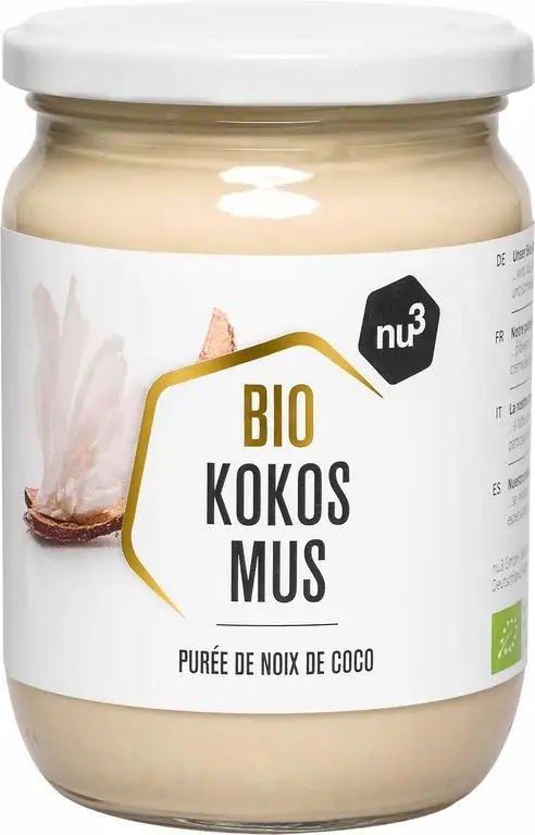 nu3 - Bio Kokosmus aus 100% frischen Kokosnüssen - 450 ml - Natürliches Kokosmus aus Sri Lanka - perfekt zum Kochen, Backen, Braten oder als Brotaufstrich (Vegan)
