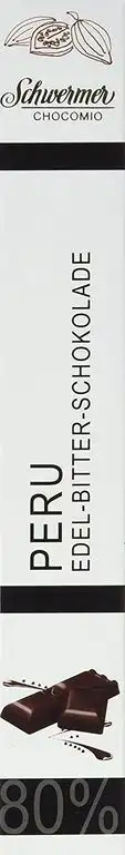 Schwermer 05350 "Peru" - Schokolade 80 % Kakao - Edel-Bitter-Schokolade, 5er Pack (5 x 50g)