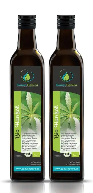 Sanus Natura Bio Hanföl 1000ml Glasflasche