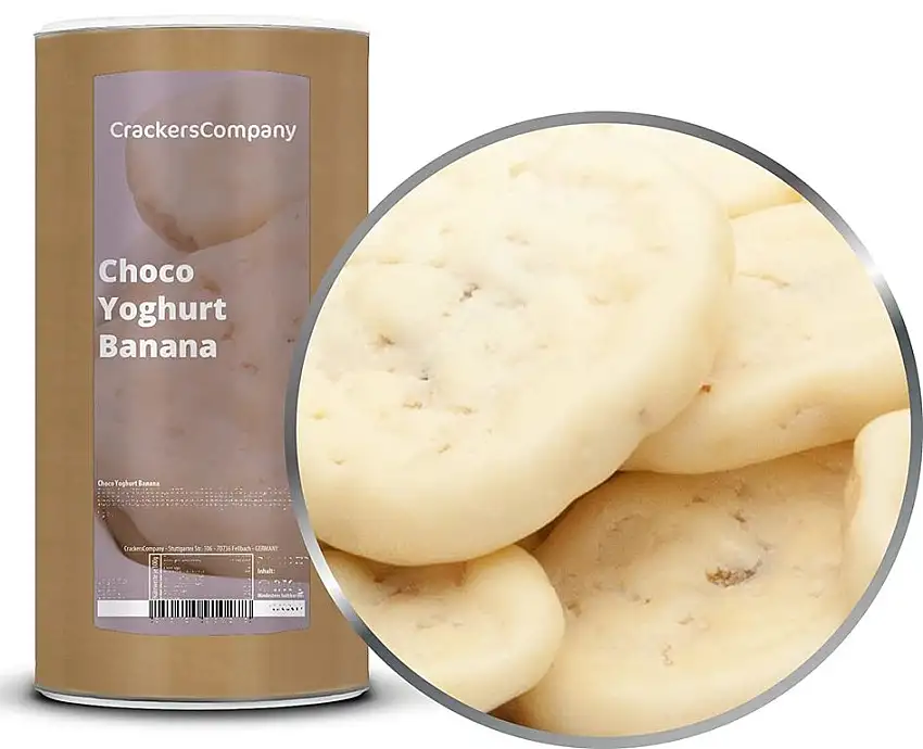 1 x 600g Bananenscheiben in Joghurtschokolade mit natürlichem Vanillearoma exotischer Traum Joghurt Bananenchips vegetarisch glutenfrei