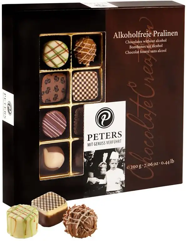 Peters alkoholfreie Pralinen 200g | hochwertige Pralinen in edler Verpackung | ideal zum Verschenken | für Erwachsene und Kinder