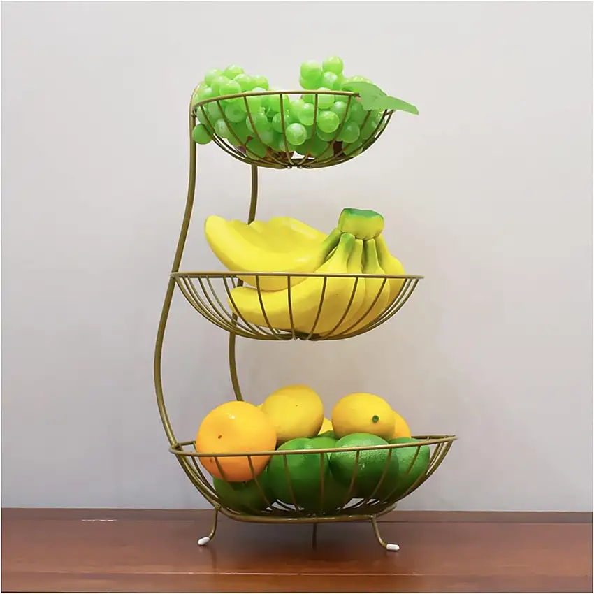 TBUDAR Obstkorb Früchtekorb Tee Party Multi-Layer Obstkorb Wohnzimmer Kreative Mode Früchte Fach Einfache chinesische Moderne Luxus Lagerregal Obstkorb Tischdekoration Obstschale (Color : A)