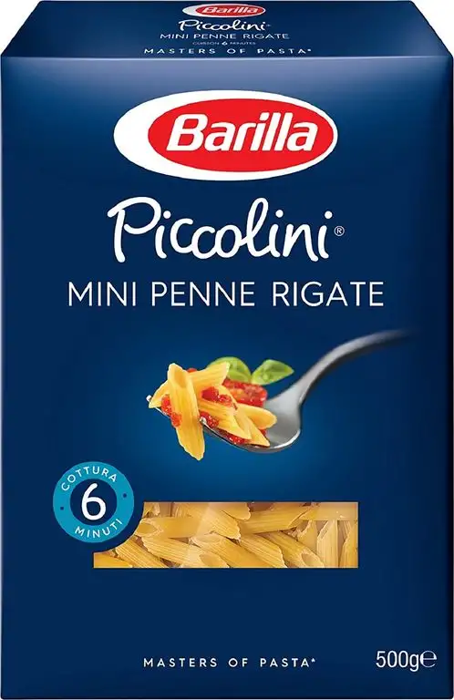 Barilla Weizen Pasta Piccolini Mini Penne Rigate – Italienische Lebensmittel – 1er Pack (1x500g)