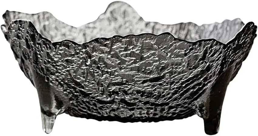 TOMYEUS Obstkörbe Kreatives unregelmäßiges Hammermuster Glasfruchtplatte Modernes Design hochwertiger Dessertschale mit hoher Fußstöckel-Süßigkeiten-Snack-Teller Obstschale