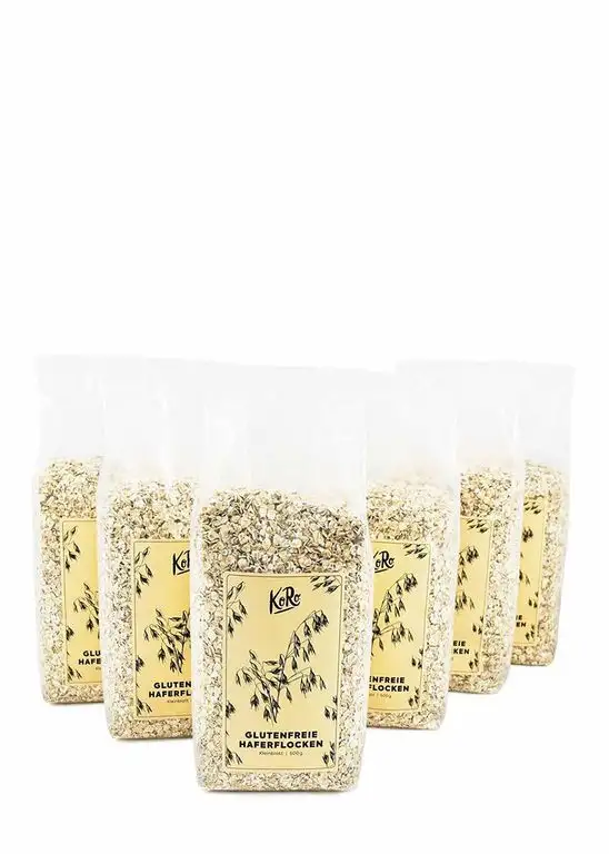 KoRo - Bio Haferflocken Kleinblatt glutenfrei 6 x 500 g - Perfekt für Müsli und Porridge zum Frühstück