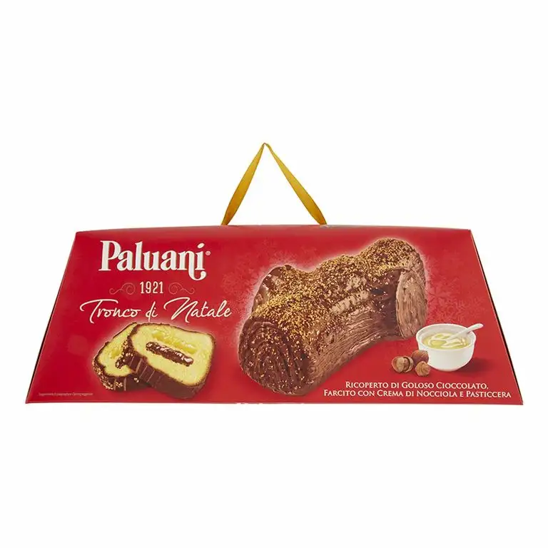 PALUANI Christmas Trunk Gefüllt mit Schokolade, Trunk Gefüllt mit Haselnusscreme und Vanillesoße, knuspriger Belag, weiche Innenseite, natürlicher Sauerteig, hochwertige Zutaten, 750 g