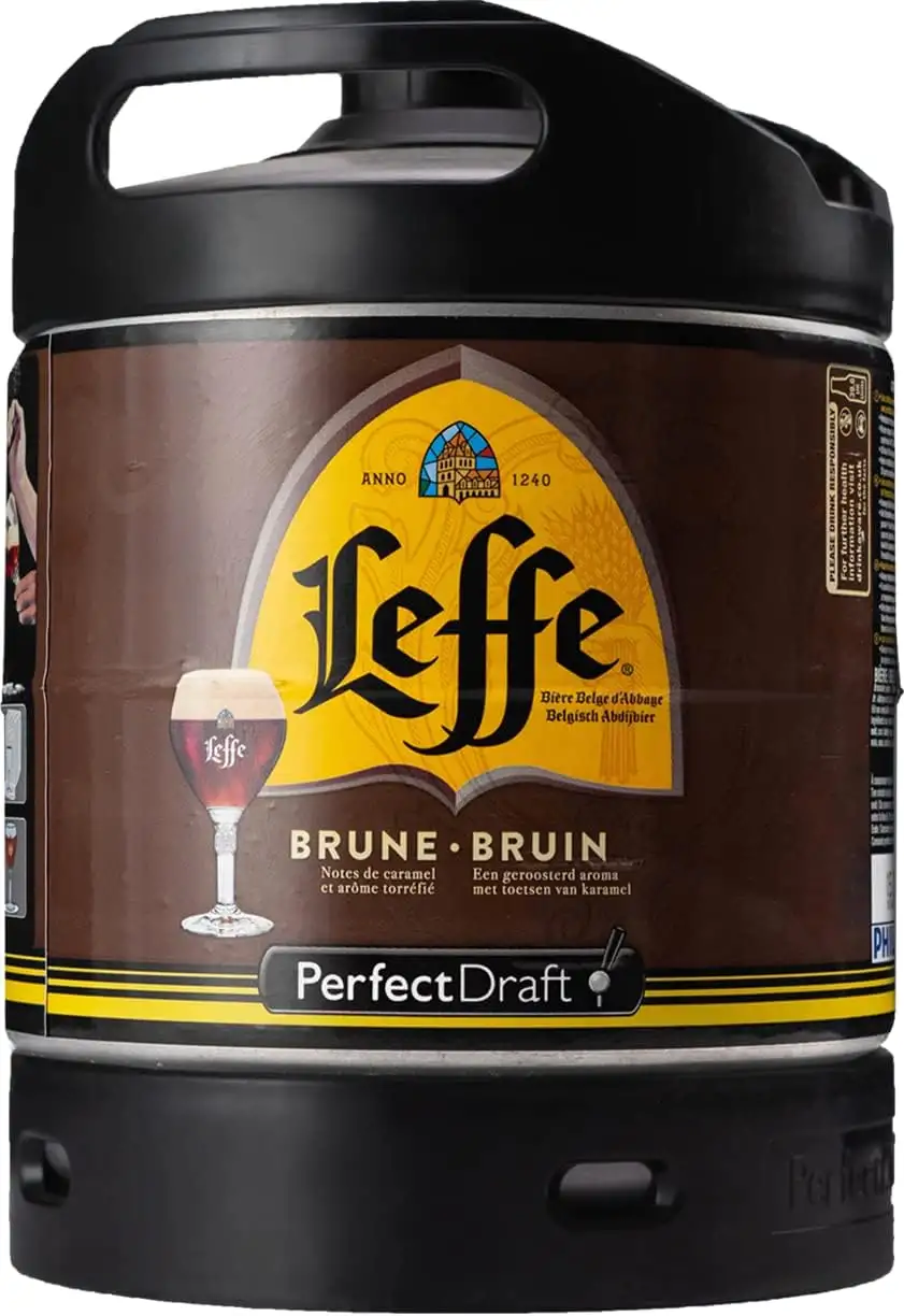 Leffe Brune, Dunkles Abtei-Bier aus Belgien, Perfect Draft (1 x 6l) MEHRWEG Fassbier