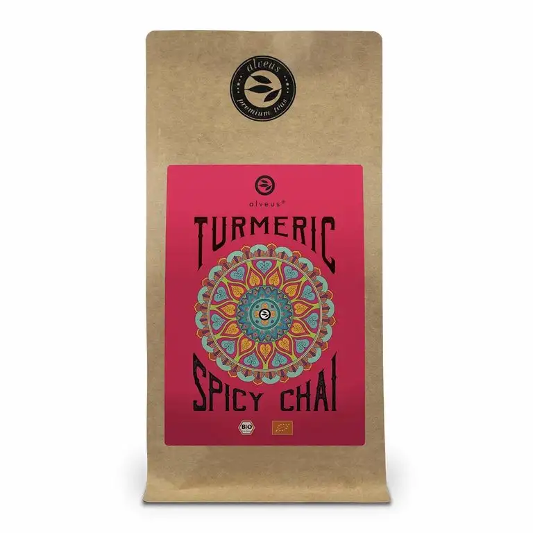 "Spicy Chai" Kurkuma Pulver Bio mit Chai Geschmack ohne Aroma (125 Gramm Tüte) | Ayurveda Gewürze | Produkt aus Deutschland von alveus Turmeric