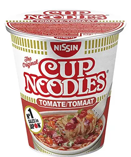 Nissin Cup Noodles – Tomate, 4er Pack, Soup Style Instant-Nudeln japanischer Art, mit leckerer Tomatensuppe & zarten Nudeln, schnell im Becher zubereitet, asiatisches Essen (4 x 63 g)