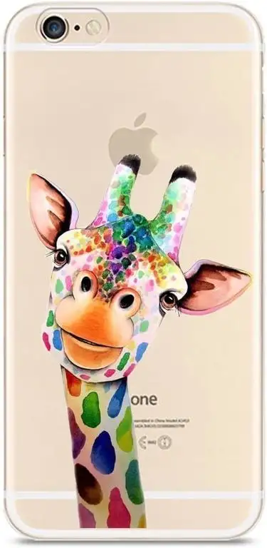 CrazyLemon iPhone 7 Hülle, iPhone 8 Hülle, iPhone SE Hülle, Bunt Niedlich Muster Soft Flex Silikon Transparent Bumper Handyhülle für iPhone 7 / iPhone 8 Case Cover 4.7 Zoll - Bunte Giraffe