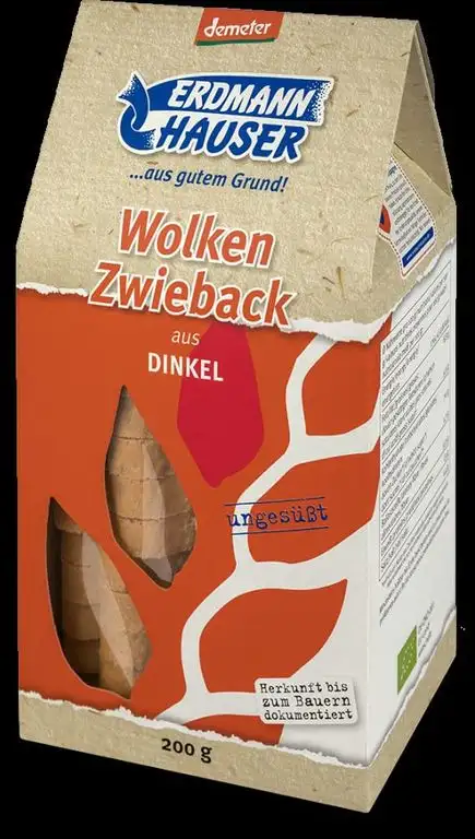 ErdmannHAUSER Getreideprod Bio ErdmannHAUSER demeter Wolken Zwieback aus Dinkel (1 x 200 gr)