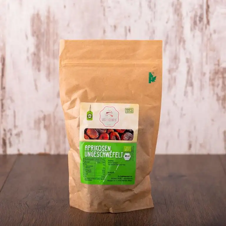 süssundclever.de® Bio Aprikosen, getrocknet | 1 kg | ungezuckert und ungeschwefelt | Demeter-Qualität | plastikfrei und ökologisch-nachhaltig abgepackt | 100% naturbelassen