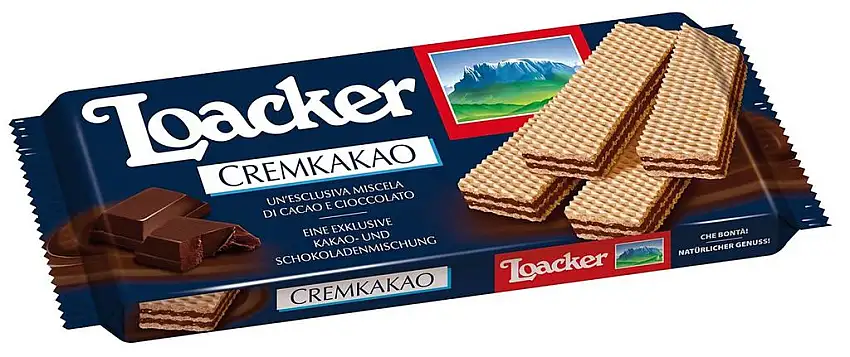 12x Loacker - Waffel Cremkakao, Italienische Waffelspezialität - 90g