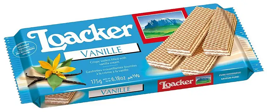 12x Loacker - Waffel Vanille, Italienische Waffelspezialität - 90g