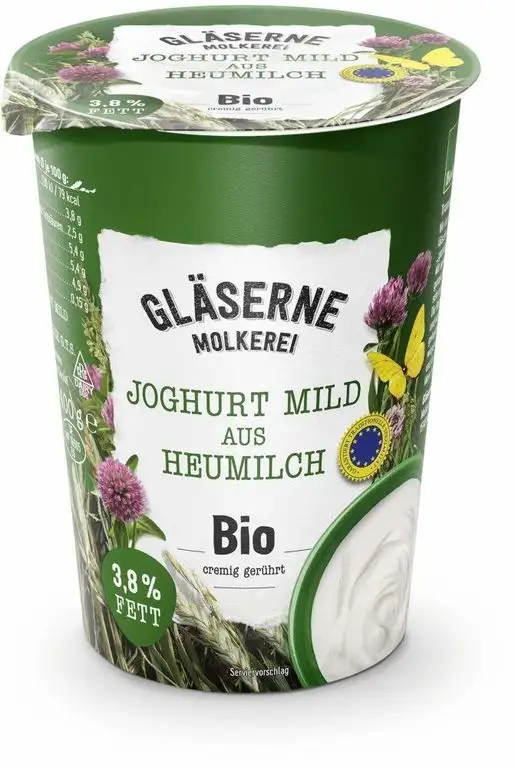 Gläserne Molkerei Bio Bio Joghurt mild aus Heumilch, 3,8% Fett (6 x 400 gr)