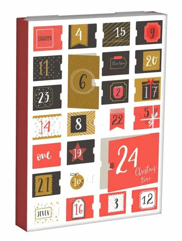 Adventskalender "Trendy Christmas" Vorgestalteter Adventskalender zum Befüllen