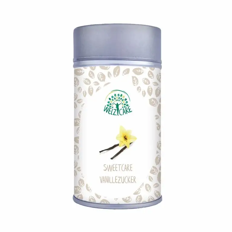 SweetCare Zucker Vanille, der Zuckerersatz mit Erythritol, Stevia und feiner Madagaskar Bourbon Vanille die natürliche Alternative zu Zucker
