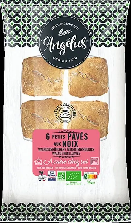 L angelus Bio Walnussbrötchen zum Aufbackenen (2 x 360 gr)
