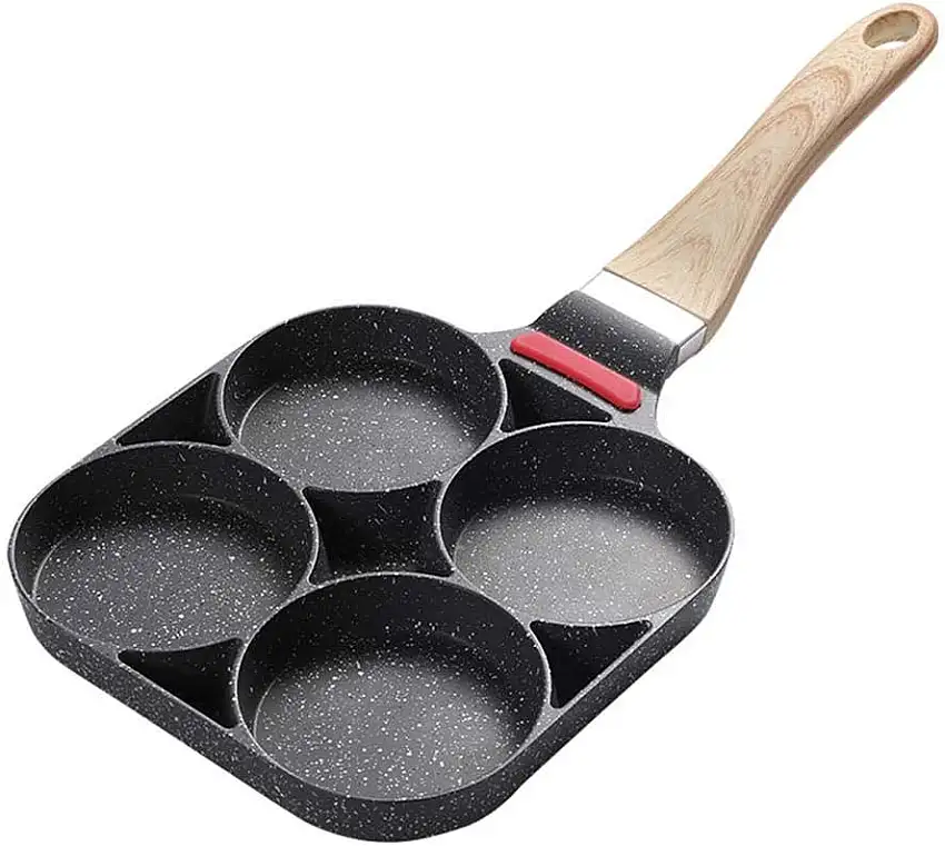 cedarfiny Multi Egg Bratpfanne, Antihaft-Bratpfanne Vierloch-Bratpfanne für Eierbrat-Hamburger Herstellung Aluminiumlegierung