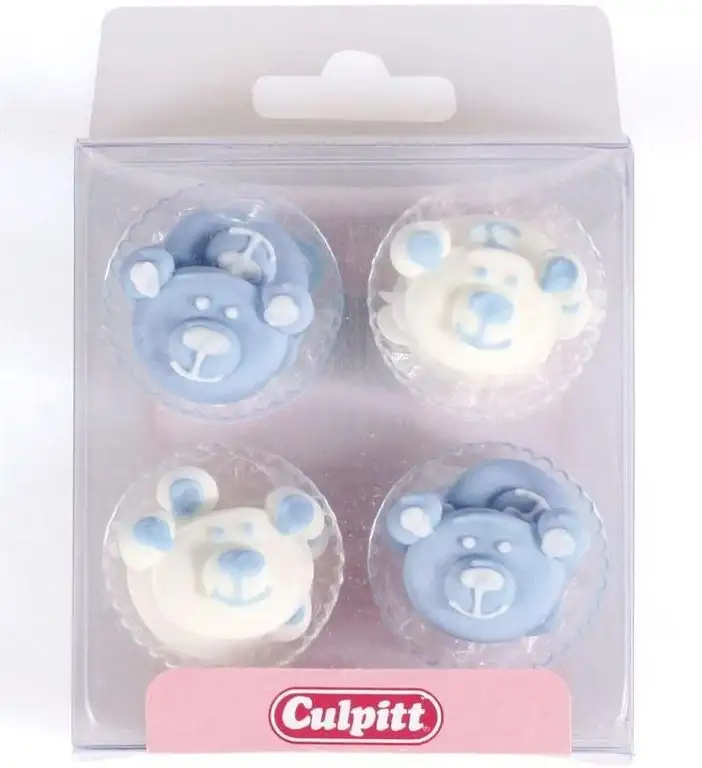 Baby Bear Cake Decorations - Blue