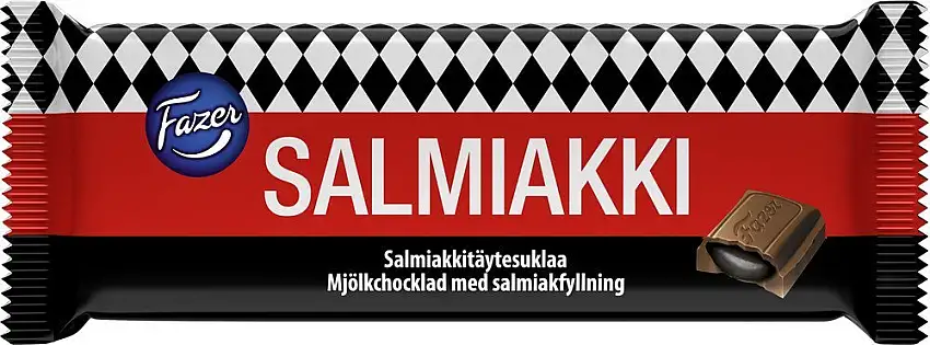 2 Bars X 100g of Fazer Salmiakki Salty Liquorice in Finnish Classic Milk Chocolate