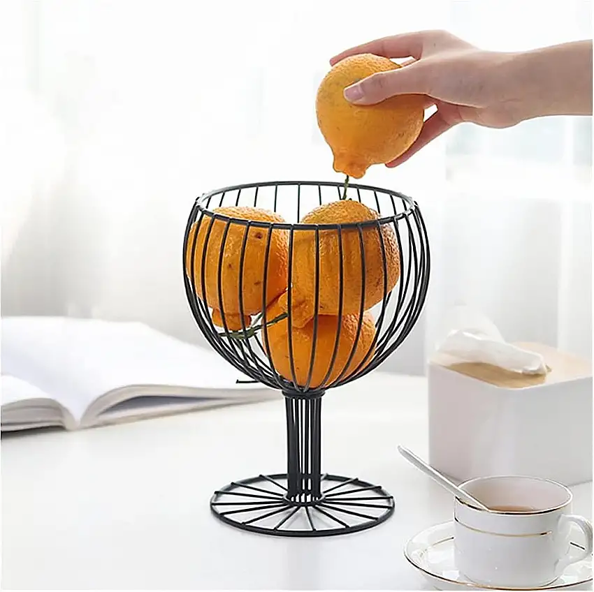 Obstkörbe Metallglasform Desktop Obsthalter Organizer Snacks Aufbewahrungsfach Schüsselkorb Korb Obstschale