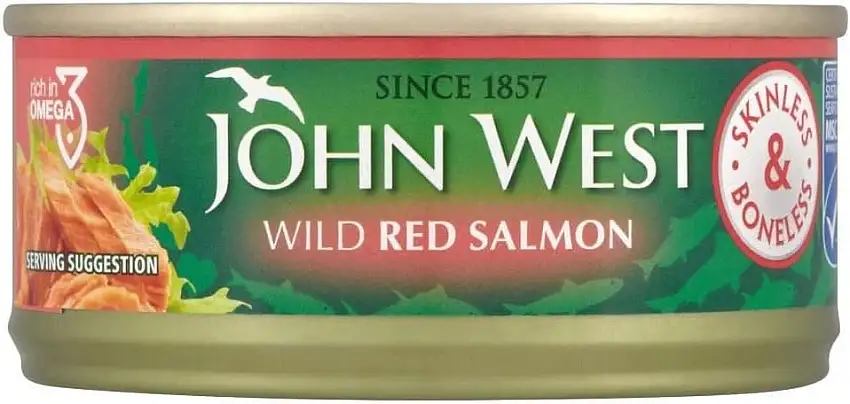 John West Wild Red Salmon Skinless & ohne Knochen (105g) - Packung mit 2