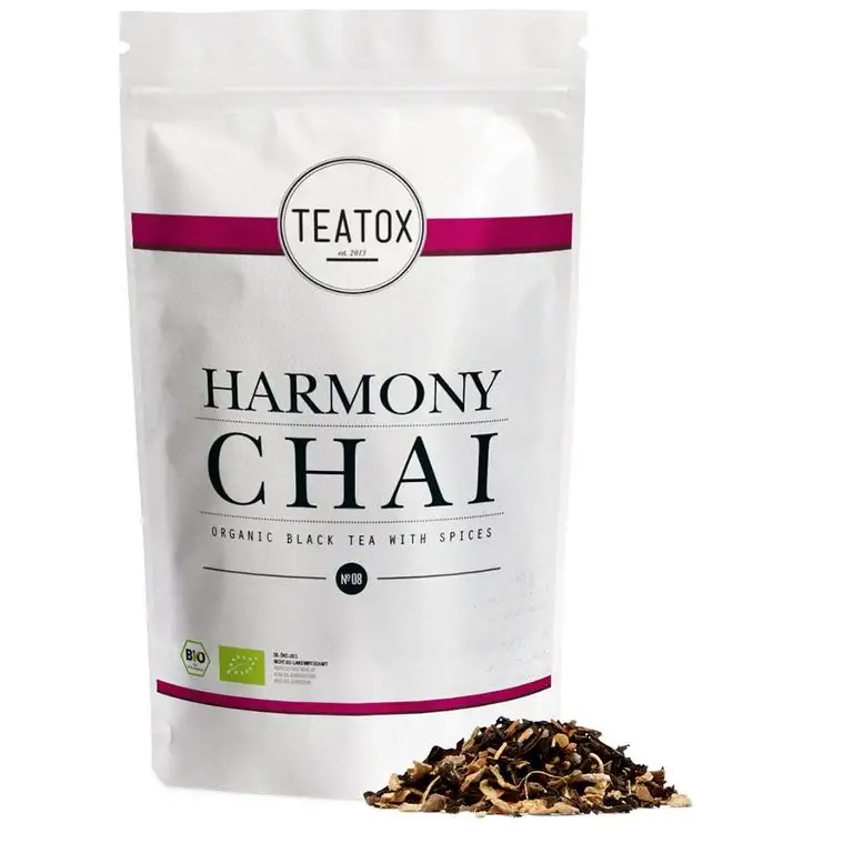 TEATOX Harmony Chai, Bio Schwarzer Tee mit Gewürzen (Ziplock)