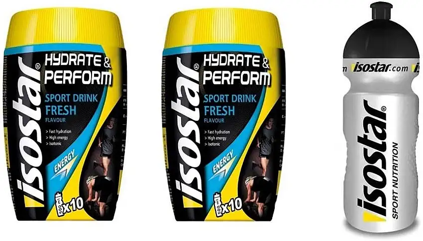 Isostar Hydrate & Perform Grapefruit Fresh 2 Dosen Top Preis plus 0,5l Trinkflasche