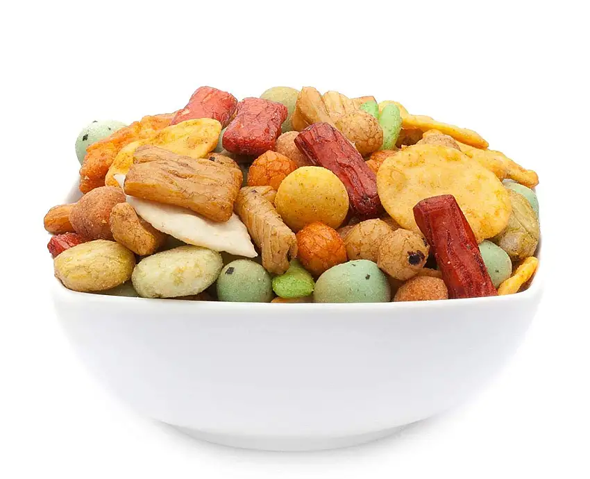 1 x 2kg Snack Mix Weltmeistermischung fettarm mit Erdnus Wasabi Nacho Chips Reiscracker