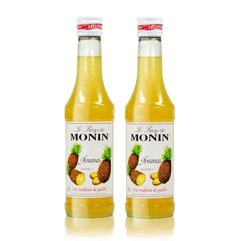 2x Monin Ananas Sirup, 250 ml Flasche - für Cocktails, zum Kaffee oder Kochen