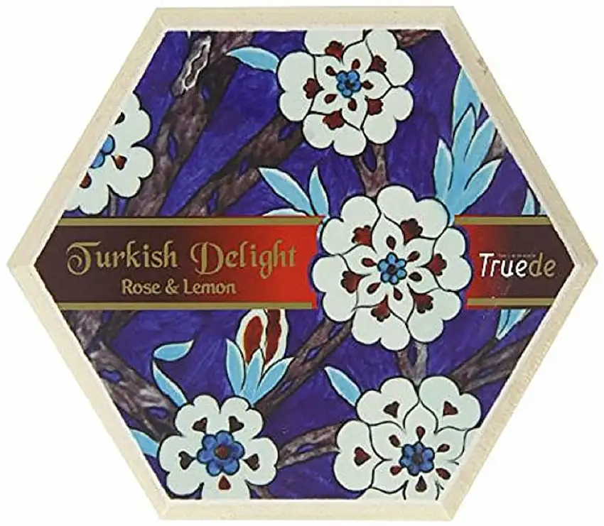 Truede Holzschachtel gefüllt mit Rose & Zitrone Turkish Delight 250g, 1er Pack (1 x 250 g)