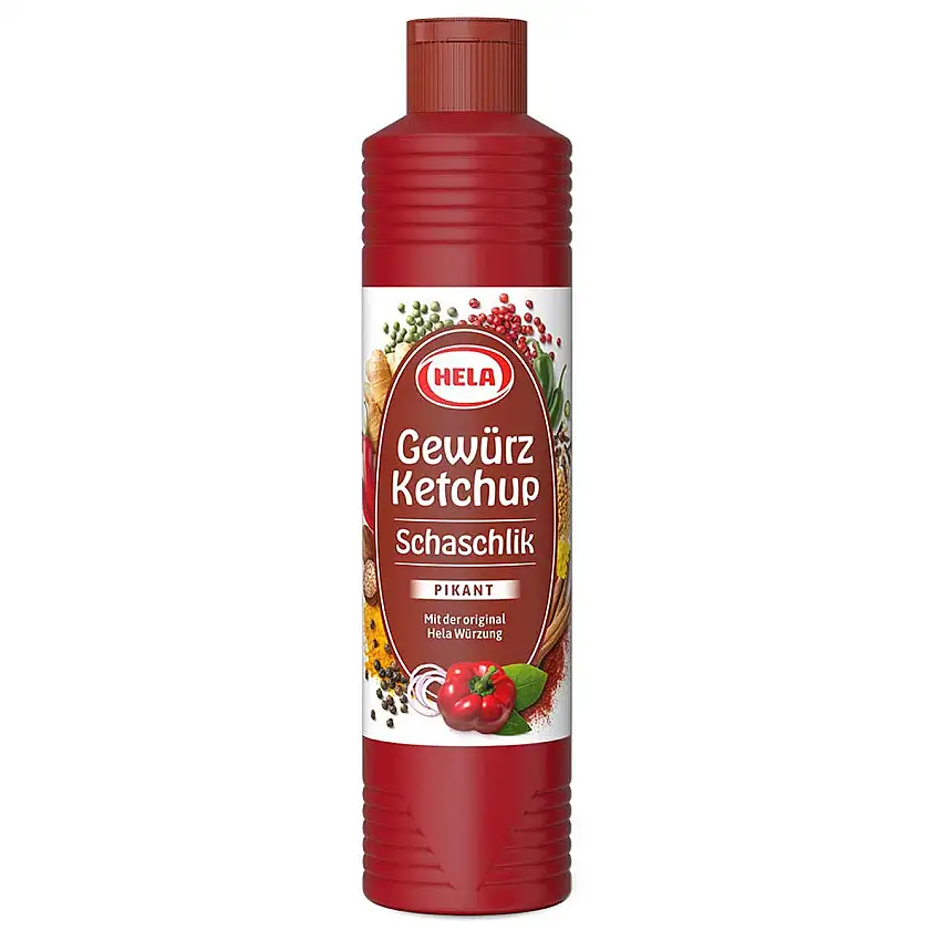 Hela Schaschlik Gewürzketchup mit besonderen Würzung 800ml 4er Pack