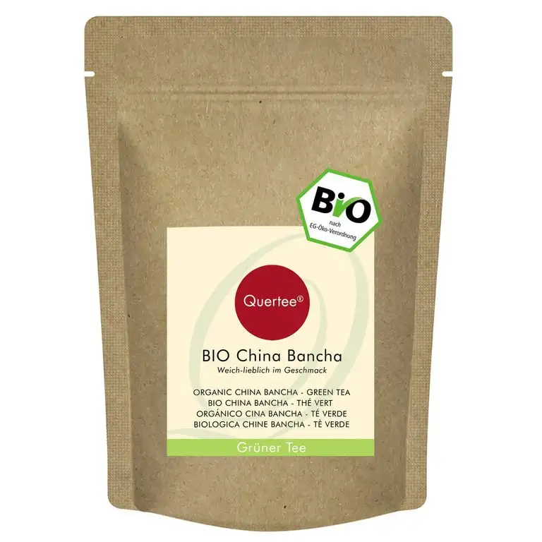 Bancha Tee Bio China | Weich lieblich im Geschmack | Bio Grüntee | Grüner Biotee von Quertee (200 g)