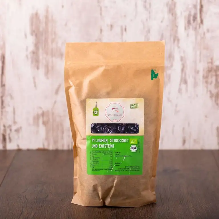 süssundclever.de® Bio Pflaumen | 500g | getrocknet | plastikfrei und ökologisch-nachhaltig abgepackt