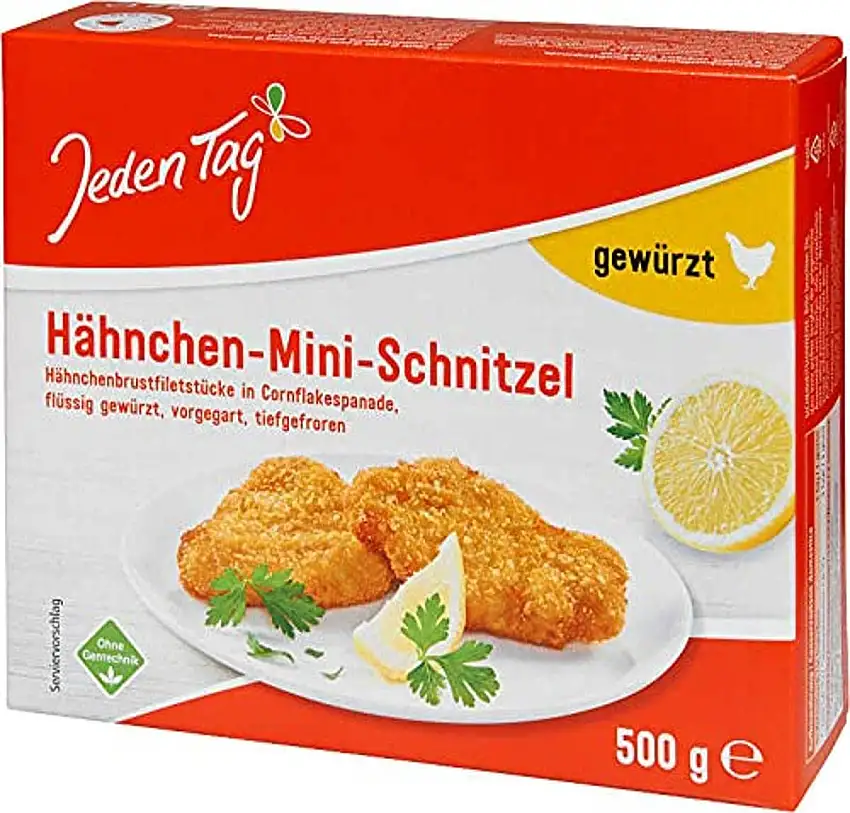 Jeden Tag Hähnchen Mini Schnitzel, 500 g (Tiefgefroren)