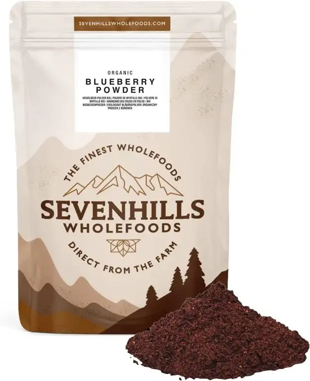 Sevenhills Wholefoods Heidelbeer-Pulver Kapseln Bio 500mg x 90