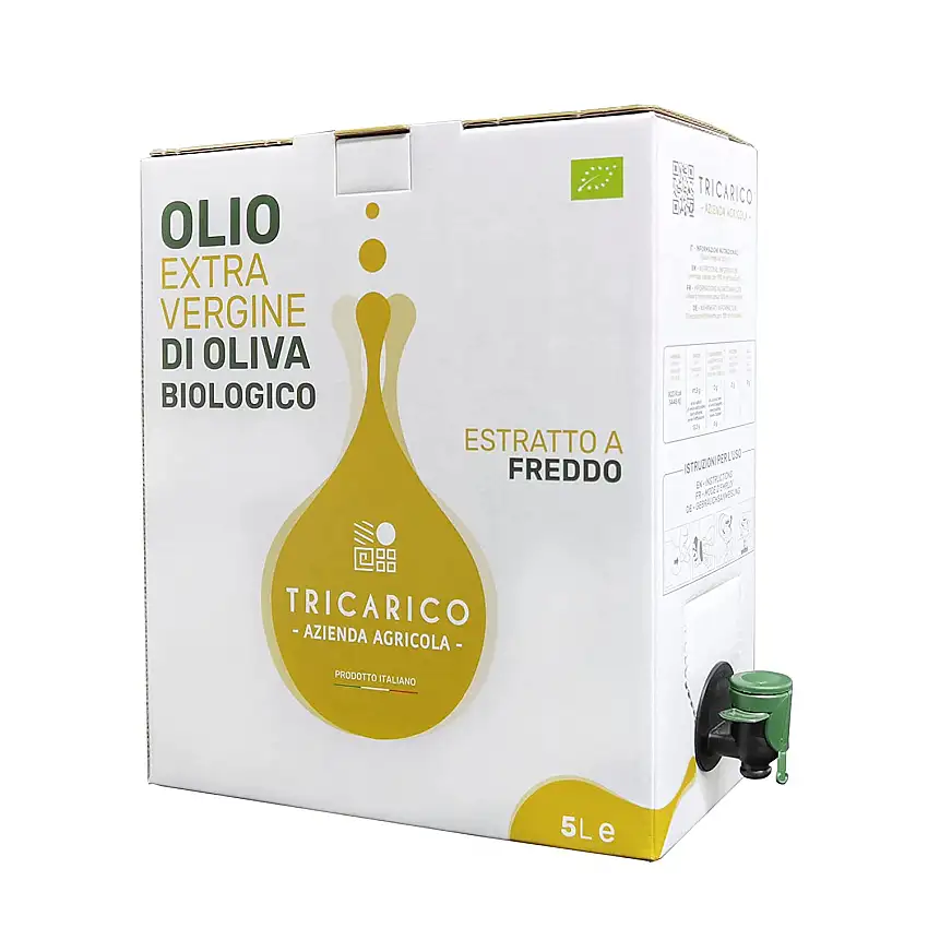 Don Giovanni Bio - 5 L - Neue Ernte 2022/2023 - BIO natives Olivenöl extra, 100% italienisch, 100% Coratina, 5 Liter, Bag-in-Box mit Messhahn - Az. Agr. Tricarico