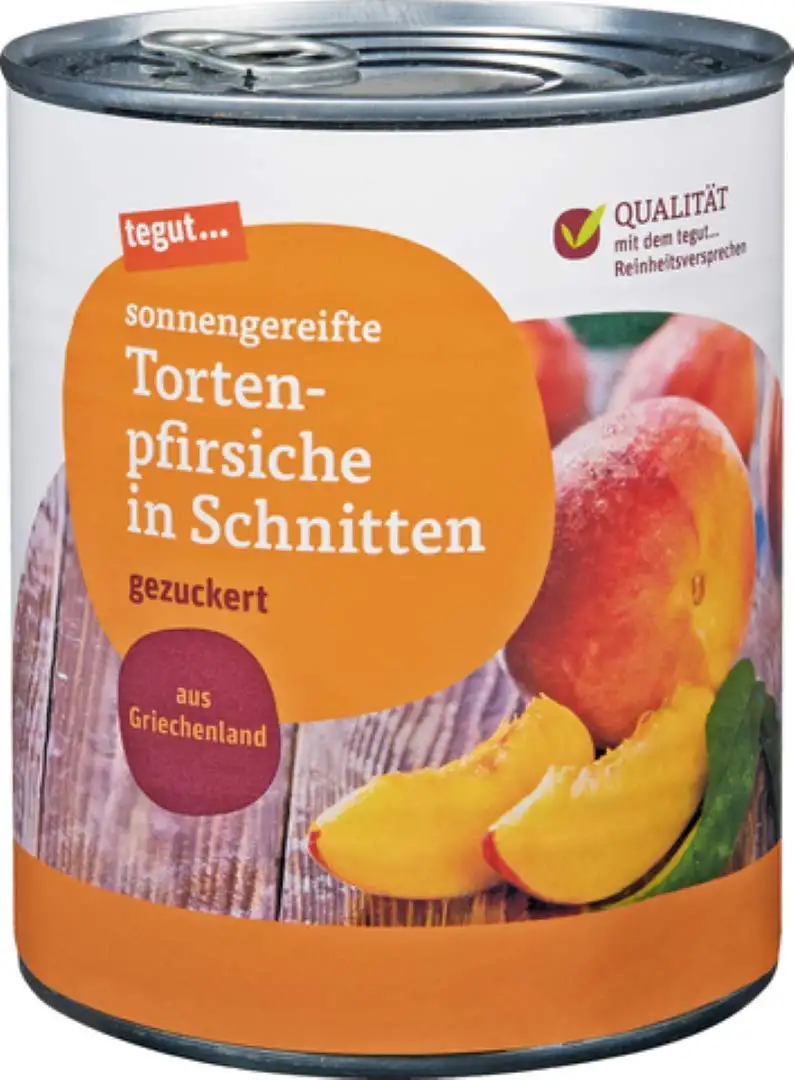 tegut... Tortenpfirsiche in Schnitten, 820g