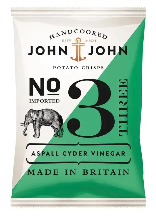 John & John Potato Crisps Aspall Cyder Vinegar 40g, 6er Pack (6 x 40 g)