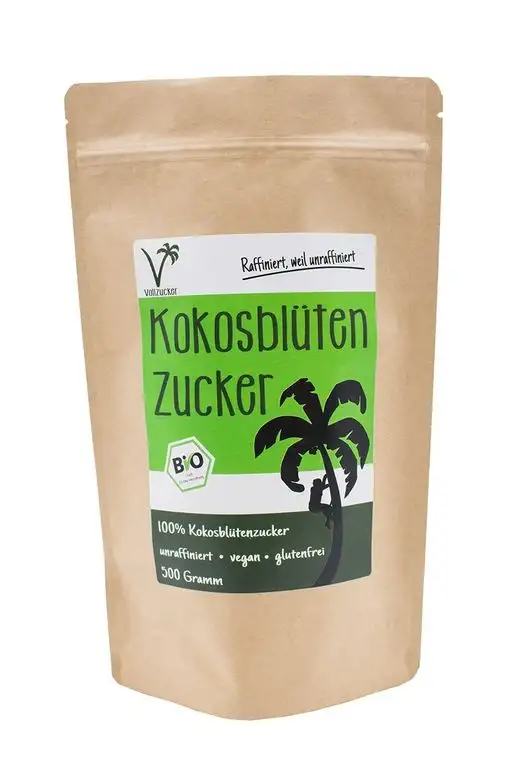 Bio Kokosblütenzucker - alternative Süße von Vollzucker | aus fairem Handel (500 GR)