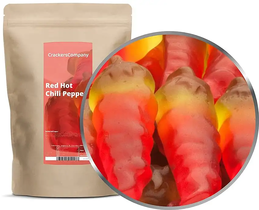 1 x 700g Gummibonbon Chilischote mit Kirsch und Chili Fruchtgummi mit Kisch und Chiliextrakt scharfe Nascherei glutenfrei laktosefrei