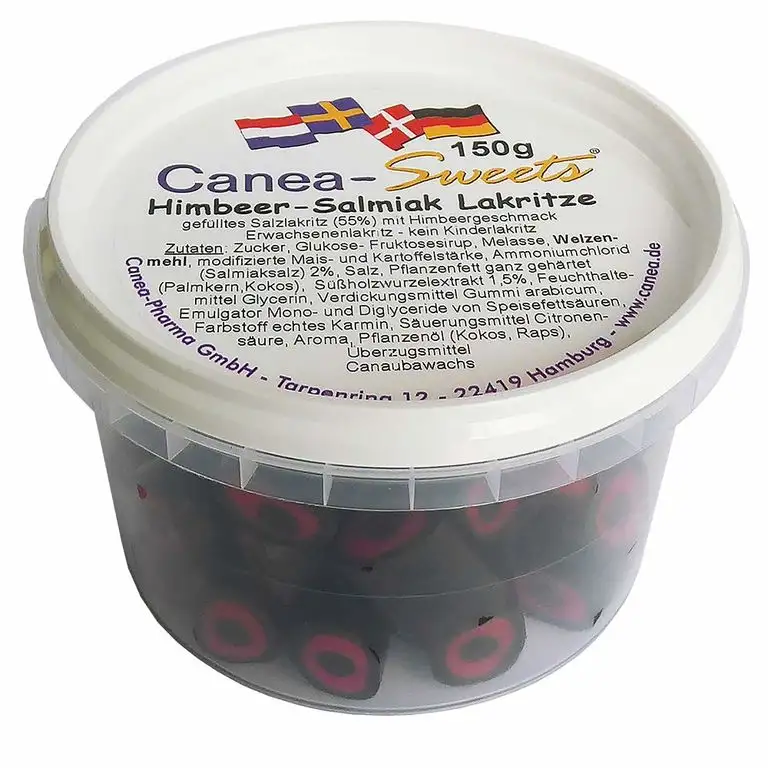 Canea-Sweets Himbeer-Salmiak-Lakritze, 150 g Dose
