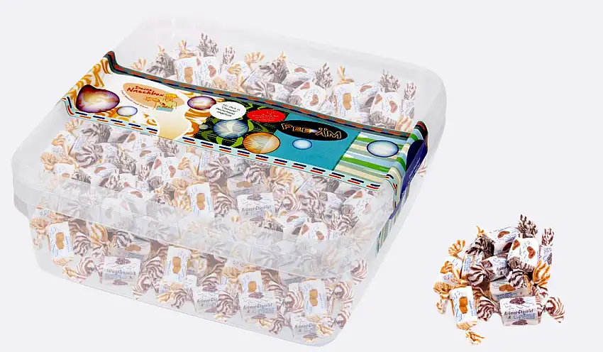 Deine Naschbox | Zuckerfreie Caribbean Creme Toffee Bonbon | 500g Naschbox | XL Großpackung - 3 Sorten Mix - Karamell-, Schokolade- & Kaffeesahne