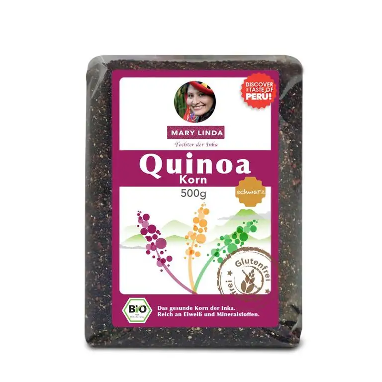 Mary Linda BIO Quinoa Korn - Vegan ohne Gluten & Soja, aus biologisch kontrolliertem Anbau (schwarz) (500g)